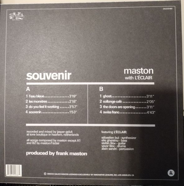 Maston With L'Eclair - Souvenir | Calico Discos (003) - 2