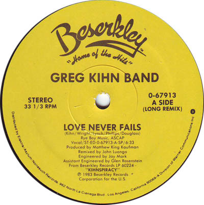 Greg Kihn Band - Love Never Fails | Beserkley (0-67913) - 2 Greg Kihn Band - Love Never Fails | Beserkley (0-67913) - 2
