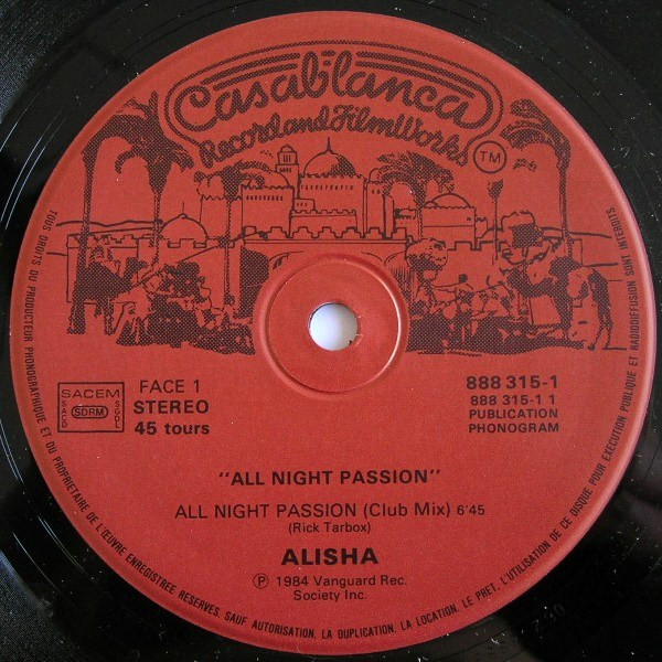 Alisha - All Night Passion (Club Mix) | Casablanca (888 315-1) - 3 Alisha - All Night Passion (Club Mix) | Casablanca (888 315-1) - 3
