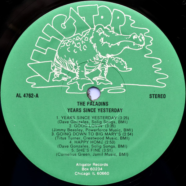 The Paladins - Years Since Yesterday | Alligator Records (AL 4762) - 3