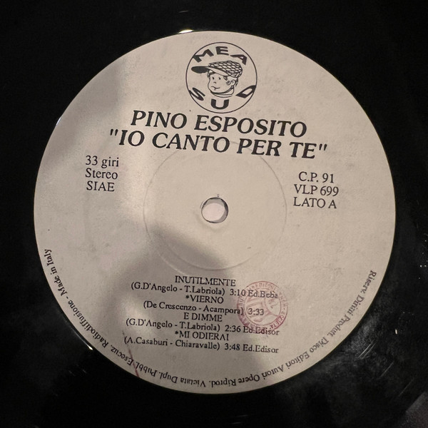 Pino Esposito - Io Canto Per Te | MEA Sound (VLP 699) - 3 Pino Esposito - Io Canto Per Te | MEA Sound (VLP 699) - 3