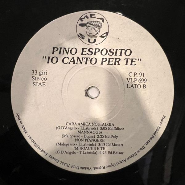 Pino Esposito - Io Canto Per Te | MEA Sound (VLP 699) - 4 Pino Esposito - Io Canto Per Te | MEA Sound (VLP 699) - 4