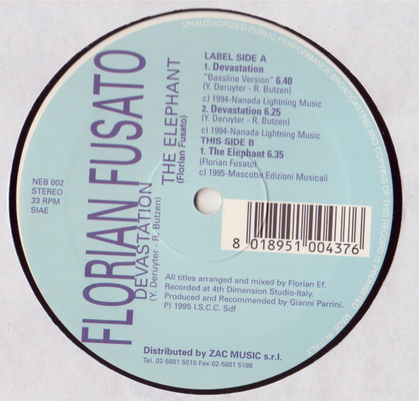 Floriano Fusato - Devastation / The Elephant | Nebula Records (NEB 002)