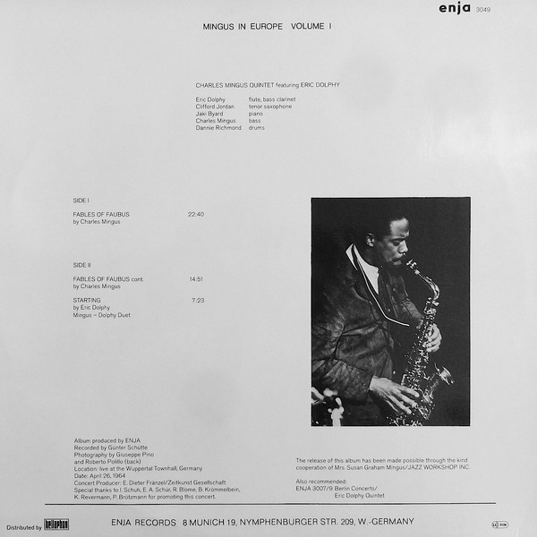 The Charles Mingus Quintet - Mingus In Europe Volume I | Enja Records (3049) - 2 The Charles Mingus Quintet - Mingus In Europe Volume I | Enja Records (3049) - 2