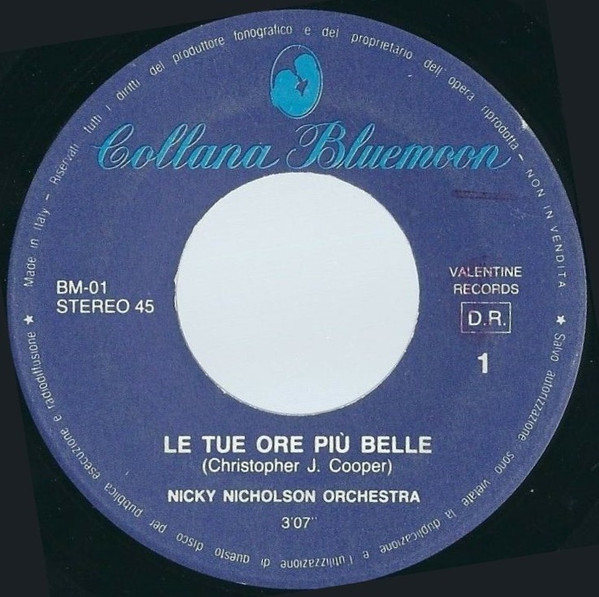 Nicky Nicholson Orchestra - Le Tue Ore Più Belle | Collana Bluemoon (BM-01) - 3