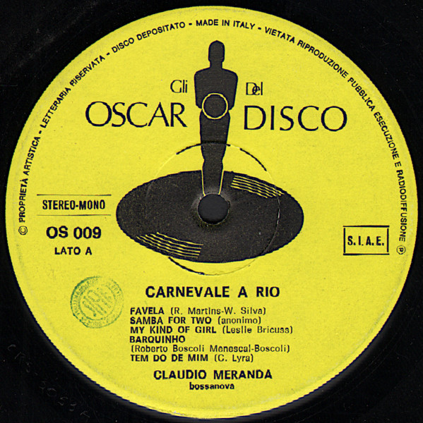 Claudio Meranda - Carnevale A Rio | Gli Oscar Del Disco (OS 009) - 3 Claudio Meranda - Carnevale A Rio | Gli Oscar Del Disco (OS 009) - 3