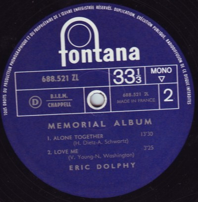 Eric Dolphy - The Eric Dolphy Memorial Album | Fontana (688 521 ZL) - 3 Eric Dolphy - The Eric Dolphy Memorial Album | Fontana (688 521 ZL) - 3