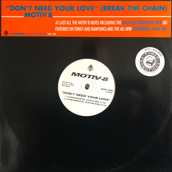 Motiv 8 - Don't Need Your Love (Break The Chain) | Eternal (SAM 1588) - main