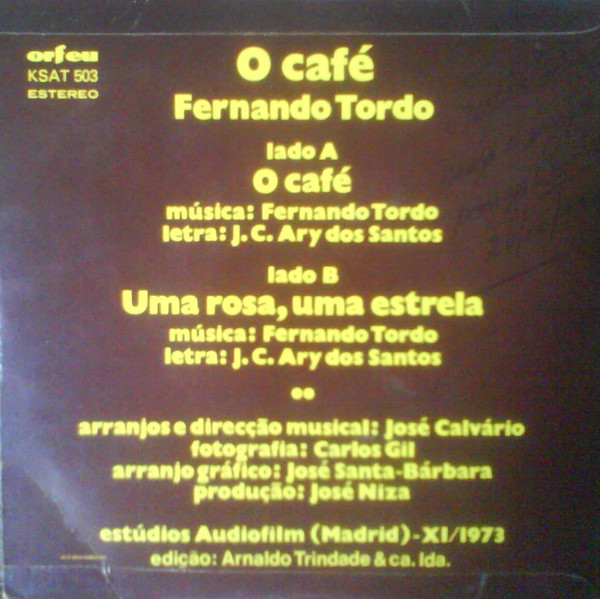 Fernando Tordo - O Café | Orfeu (KSAT 503) - 2