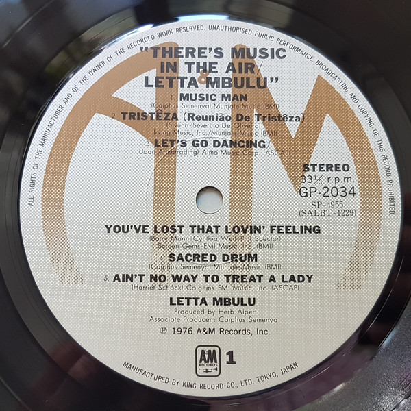 Letta Mbulu - There's Music In The Air | A&M Records (GP-2034) - 4 Letta Mbulu - There's Music In The Air | A&M Records (GP-2034) - 4