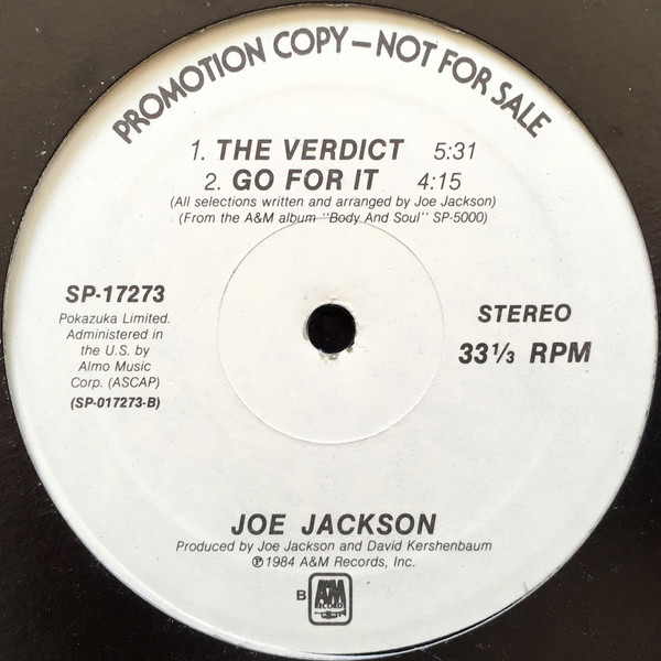 Joe Jackson - You Can't Get What You Want (Till You Know What You Want) | A&M Records (SP-17273) - 2 Joe Jackson - You Can't Get What You Want (Till You Know What You Want) | A&M Records (SP-17273) - 2