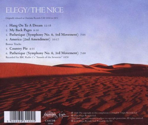 The Nice - Elegy | Charisma (CASCDR 1030) - 2