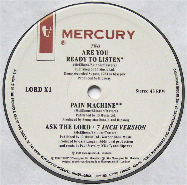 Hipsway - Ask The Lord (New Extended Version) | Mercury (LORDX 1) - 4