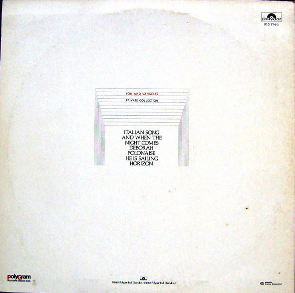 Jon & Vangelis - Private Collection | Polydor (813 174-1) - 4