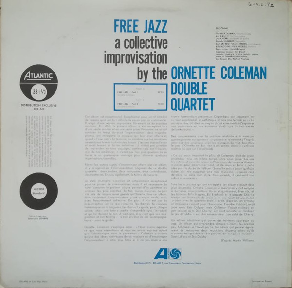 The Ornette Coleman Double Quartet - Free Jazz | Atlantic (412 008) - 2