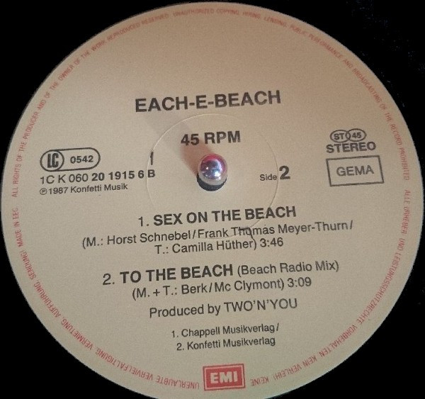 Each-E-Beach - To The Beach | EMI (1C K 060 20 1915 6) - main