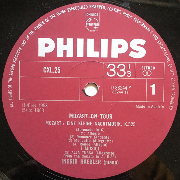 Wolfgang Amadeus Mozart / Various - Mozart On Tour | Philips (CXL25 D88 244 Y) - 3