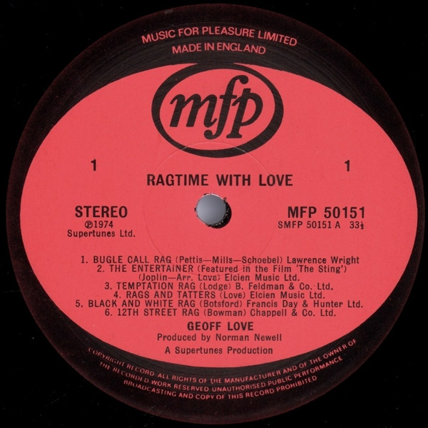 Geoff Love And His Ragtime Band - Ragtime With Love | Music For Pleasure (MFP 50151) - 3
