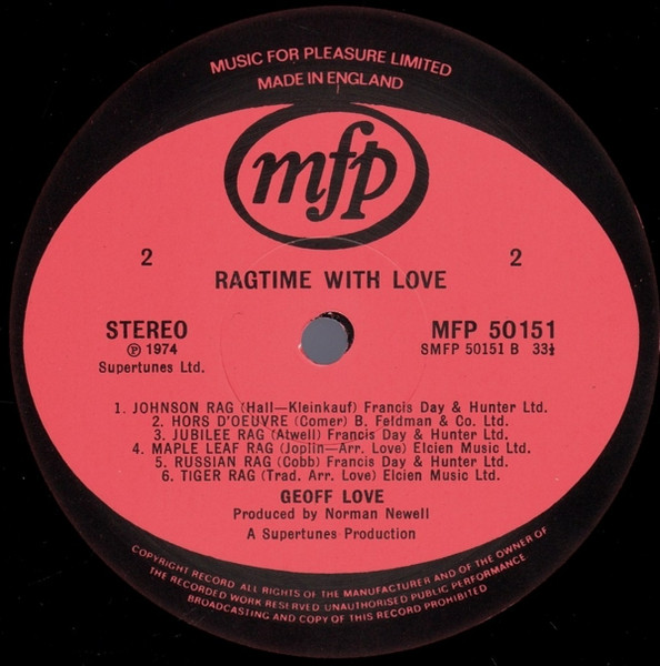 Geoff Love And His Ragtime Band - Ragtime With Love | Music For Pleasure (MFP 50151) - 4