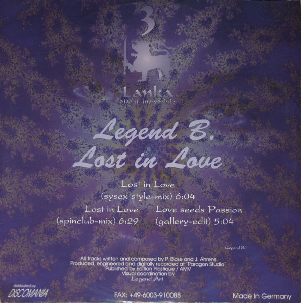 Legend B - Lost In Love | 3 Lanka (3Lan006) - 2