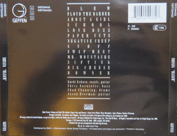 Nirvana - Bleach | Geffen Records (GED24433) - 3
