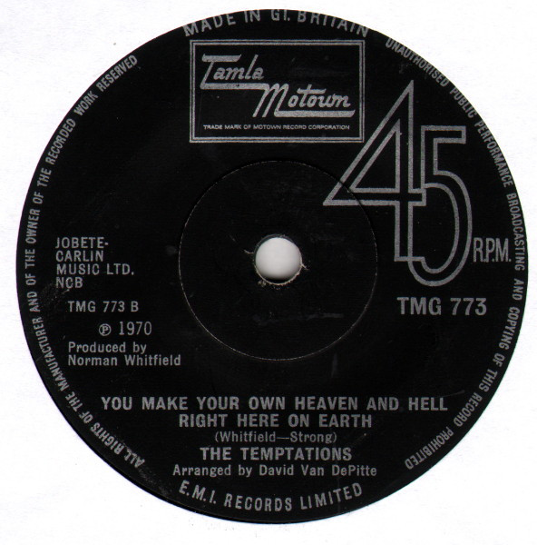 The Temptations - Just My Imagination (Running Away With Me) | Tamla Motown (TMG 773) - 2