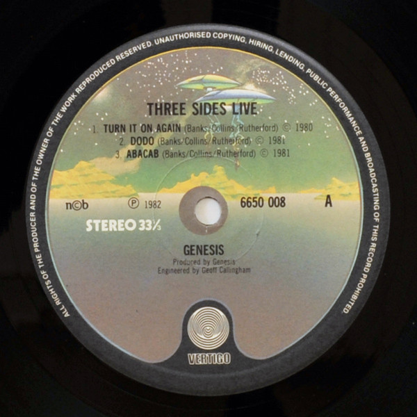 Genesis - Three Sides Live | Vertigo (6650 008) - 3 Genesis - Three Sides Live | Vertigo (6650 008) - 3