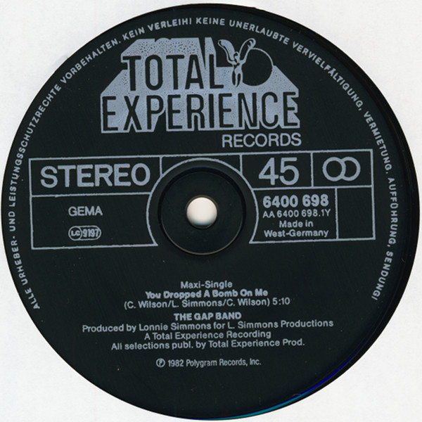 The Gap Band - You Dropped A Bomb On Me / Early In The Morning | Total Experience Records (6400 698) - 3 The Gap Band - You Dropped A Bomb On Me / Early In The Morning | Total Experience Records (6400 698) - 3