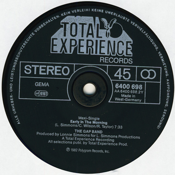 The Gap Band - You Dropped A Bomb On Me / Early In The Morning | Total Experience Records (6400 698) - 4 The Gap Band - You Dropped A Bomb On Me / Early In The Morning | Total Experience Records (6400 698) - 4