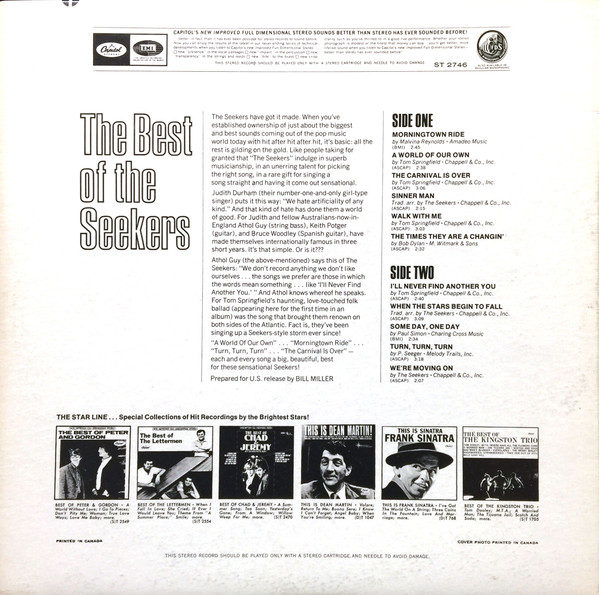The Seekers - The Best Of The Seekers | Capitol Records (ST 2746) - 2 The Seekers - The Best Of The Seekers | Capitol Records (ST 2746) - 2