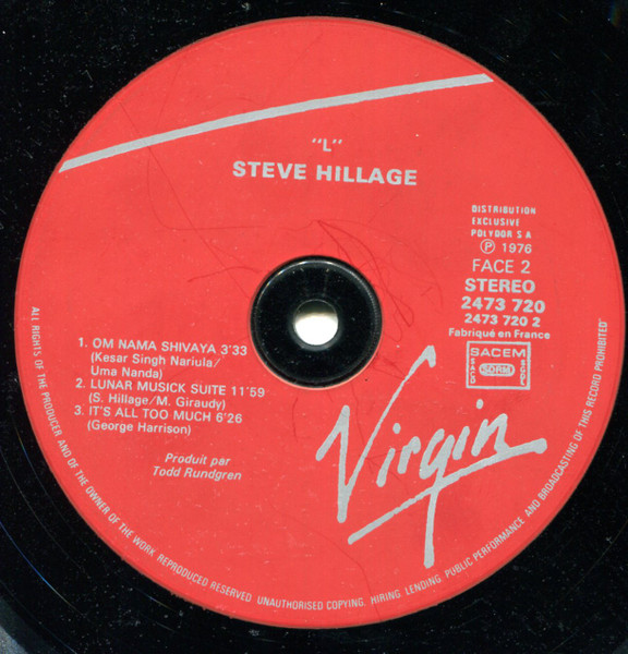 Steve Hillage - L | Virgin (2473 720) - 3