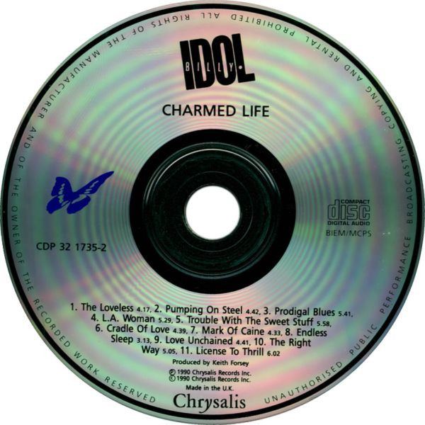 Billy Idol - Charmed Life | Chrysalis (CDP 32 1735 2) - 3