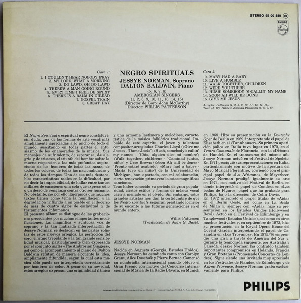 Jessye Norman - Negro Spirituals | Philips (95 00 580) - 2 Jessye Norman - Negro Spirituals | Philips (95 00 580) - 2