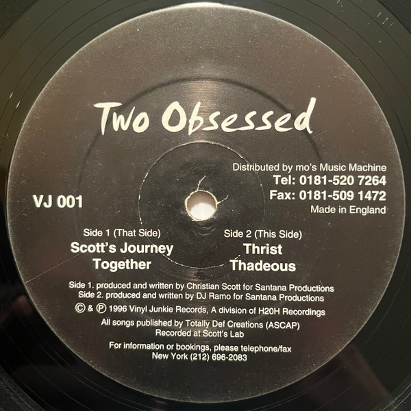 Christian Scott / DJ Ramo - Two Obsessed | Vinyl Junkie Records (VJ 001)