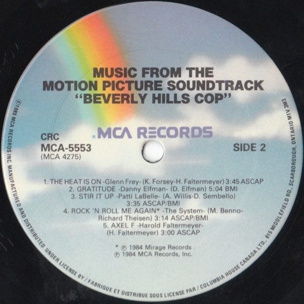 Various - Music From The Motion Picture Soundtrack - Beverly Hills Cop | MCA Records (MCA-5553) - 4