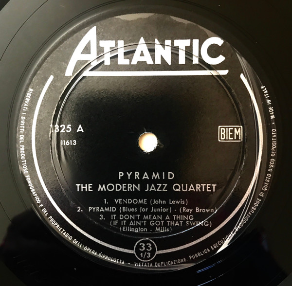 The Modern Jazz Quartet - Pyramid | Atlantic (1325) - 3 The Modern Jazz Quartet - Pyramid | Atlantic (1325) - 3