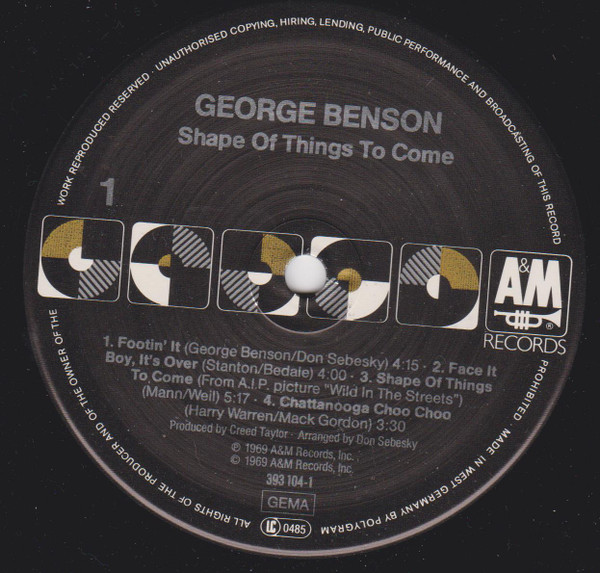 George Benson - Shape Of Things To Come | A&M Records (393 104-1) - 3 George Benson - Shape Of Things To Come | A&M Records (393 104-1) - 3