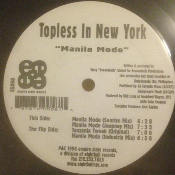 Topless In New York - Manila Mode | Empire State Records (es058) - main Topless In New York - Manila Mode | Empire State Records (es058) - main