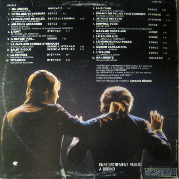 Serge Reggiani Et Stephan Reggiani - En Scène - Enregistrement Public | Polydor (2393 118) - 2
