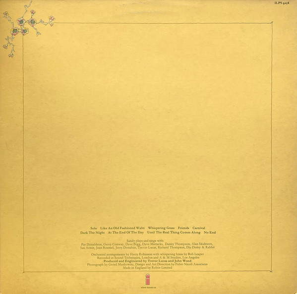 Sandy Denny - Like An Old Fashioned Waltz | Island Records (ILPS 9258) - 4