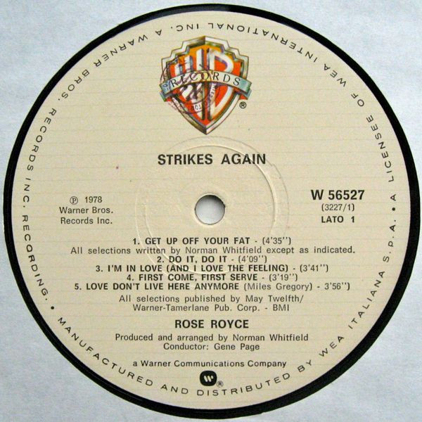 Rose Royce - Strikes Again | Warner Bros. Records (W 56527) - 4 Rose Royce - Strikes Again | Warner Bros. Records (W 56527) - 4