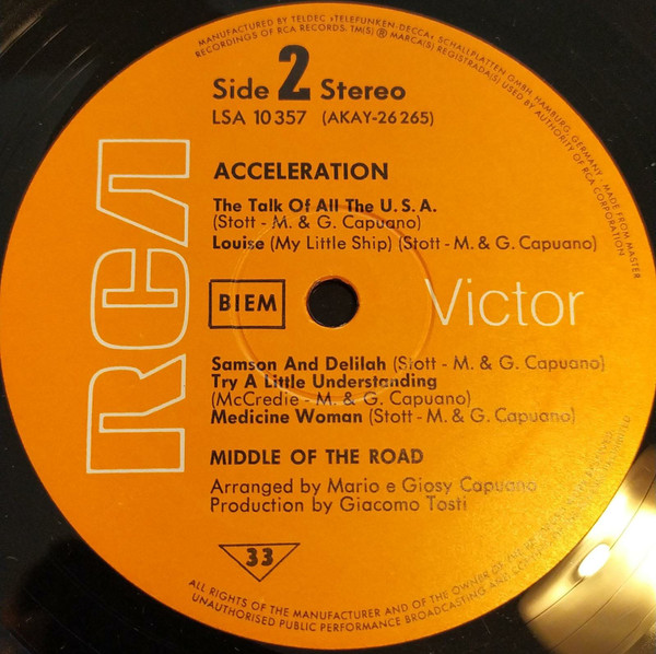 Middle Of The Road - Acceleration | RCA Victor (LSP 10357) - 4 Middle Of The Road - Acceleration | RCA Victor (LSP 10357) - 4
