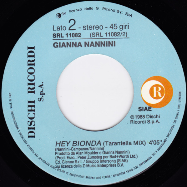 Gianna Nannini - Hey Bionda | Ricordi (SRL 11082) - 4
