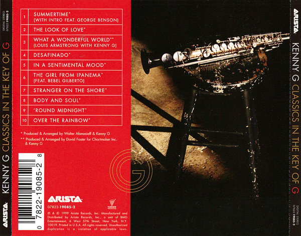 Kenny G - Classics In The Key Of G | Arista (07822-19085-2) - 2