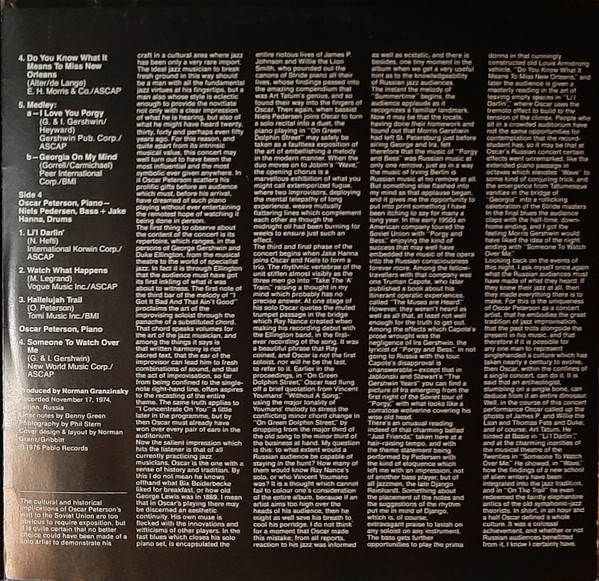 Oscar Peterson - Oscar Peterson In Russia | Pablo Records (2625 711) - 4