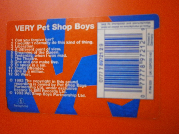 Pet Shop Boys - Very | Parlophone (0777 7 89721 2 9) - 2