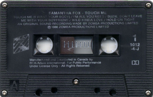 Samantha Fox - Touch Me [Cassette] | Jive (1012-4-J) - 4