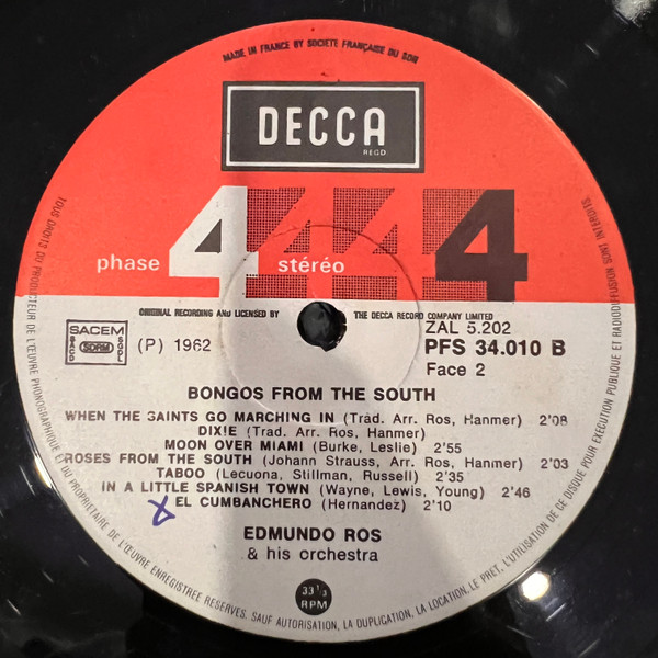 Edmundo Ros & His Orchestra - Bongos From The  South | Decca (PFS 34010) - 4