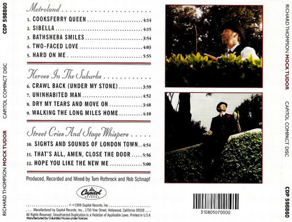 Richard Thompson - Mock Tudor | Capitol Records (CDP 598860) - 3