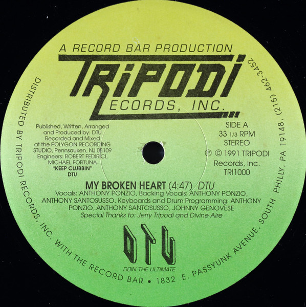 DTU - My Broken Heart / Open Your Eyes | Tripodi Records (TRI1000) - main